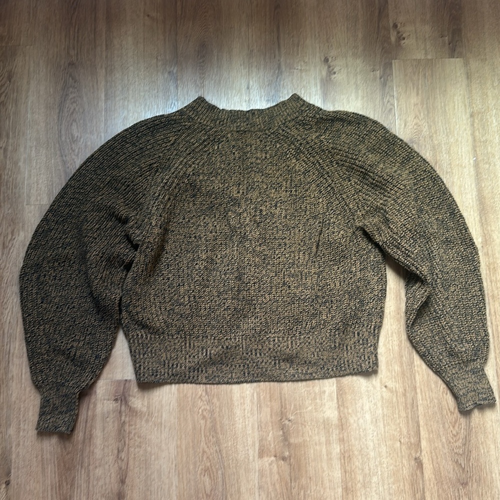 A New Day Brown and‎ Black Balloon-Sleeved Cardigan Sweater - Picture 6 of 6